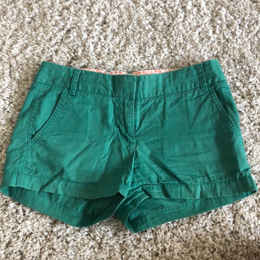 Green chino shorts